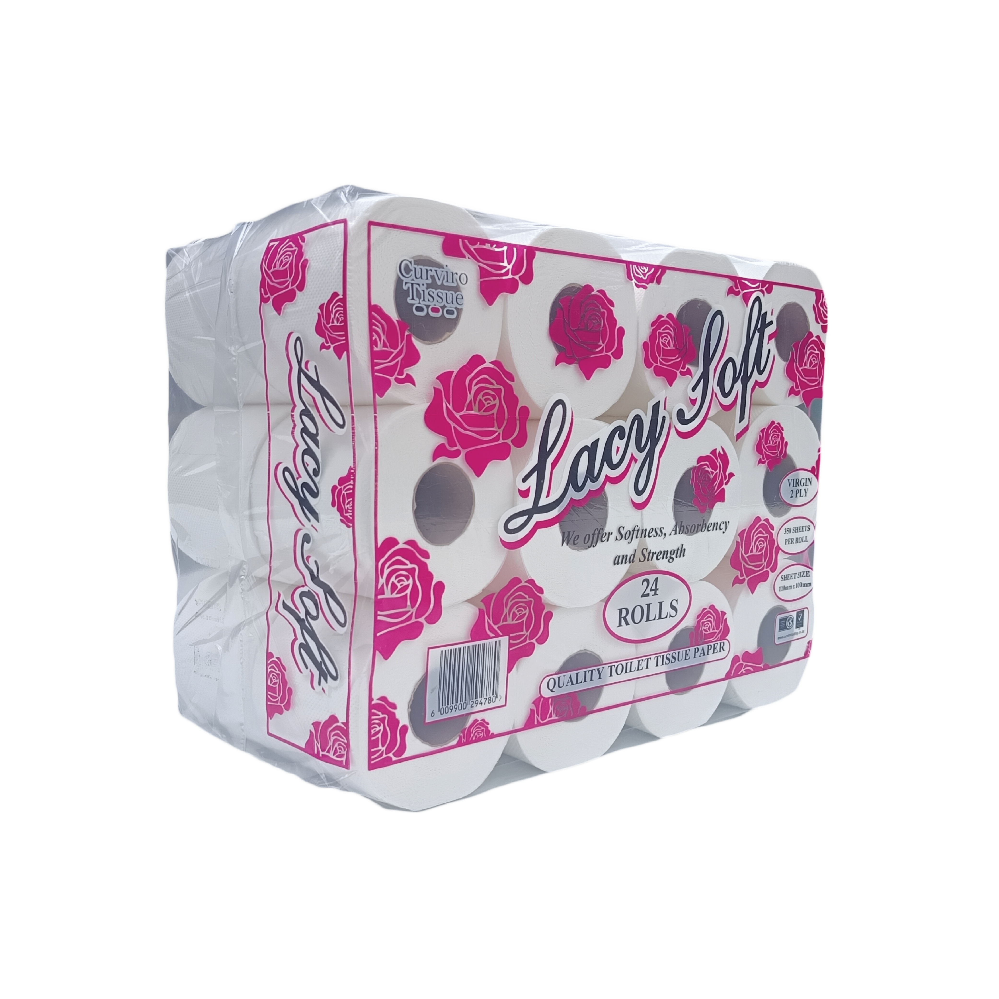 Curviro TP Brand Images 2026-33 Lacy Soft Virgin 2 Ply 350 Sheets ( 24 Rolls) - Curviro Trading