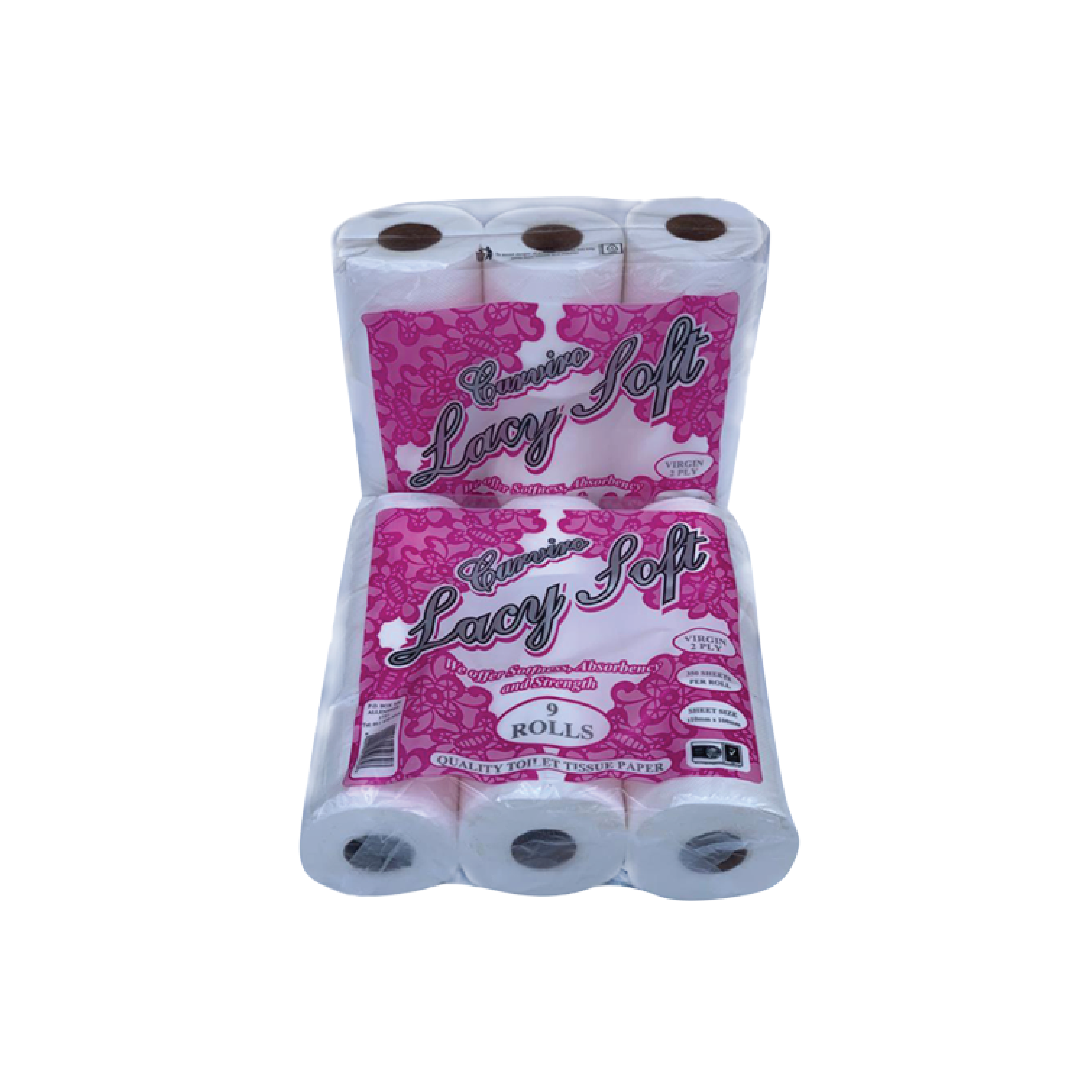 Wix Curviro TP Brand Images-06 Lacy Soft Virgin 2 Ply 350 Sheets (9 Rolls) - Curviro Trading